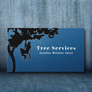 Midnight Blue Professional Tree Trimming Service Business Card