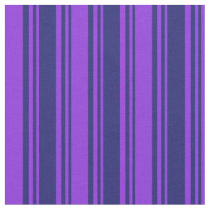 Midnight Blue & Purple Coloured Striped Pattern Fabric