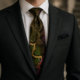 Midnight Blue Python Snakeskin Tie