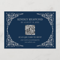 Midnight Blue QR RSVP Card
