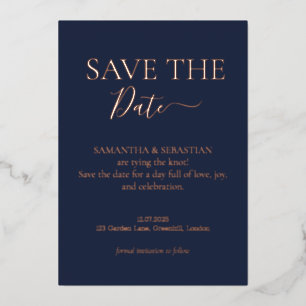 Midnight Blue Real Foil Real Foil Save the Date