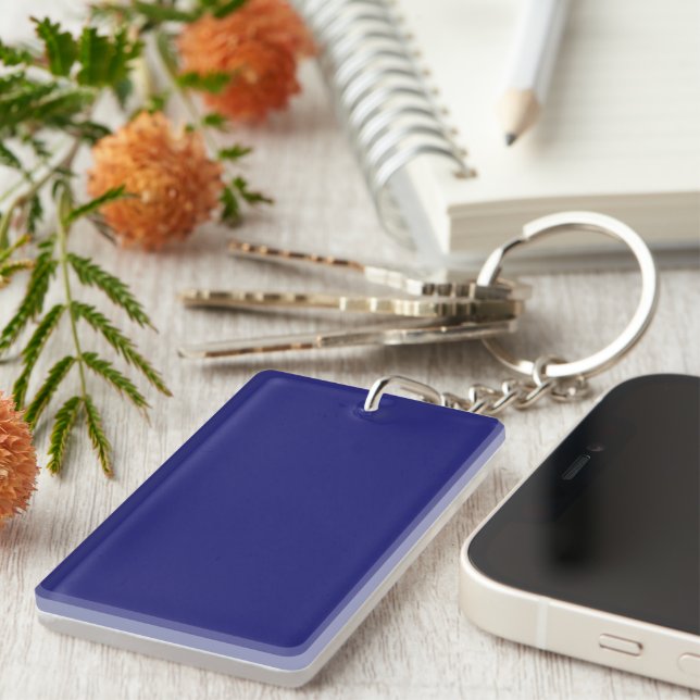 Midnight Blue Rectangle Acrylic Keychain (Front Right)