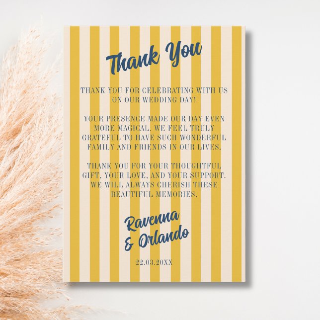 Midnight Blue Retro Muted Peach Thank You Card (Creator Uploaded)