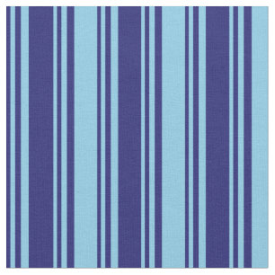 Midnight Blue & Sky Blue Lined/Striped Pattern Fabric