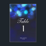 Midnight Blue Sky Bokeh Wedding Table Numbers Card<br><div class="desc">Midnight Blue Sky Bokeh Wedding Table Numbers Card</div>