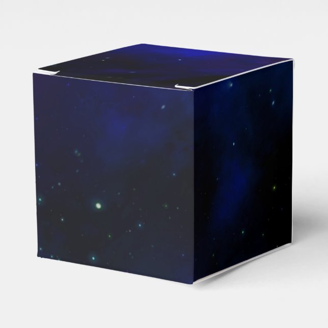 Midnight Blue Sky with Stars Favour Box (Front Side)