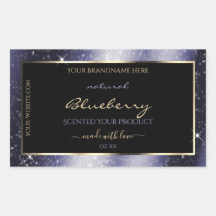Midnight Blue Sparkle Glitter Frame Product Label