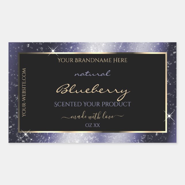 Midnight Blue Sparkle Glitter Frame Product Label (Front)