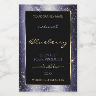 Midnight Blue Sparkle Glitter Frame Product Label