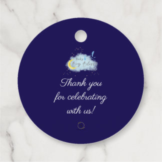 Midnight Blue Starlit Baby Boy Bliss Stork  Favour Tags