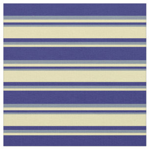 Midnight Blue, Tan & Light Slate Grey Coloured Fabric