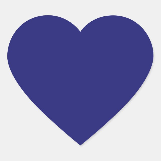 Midnight Blue Traditional Solid Colour Heart Sticker (Front)