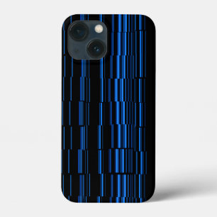 Midnight Blue Unique Modern Stripe Pattern Cool iPhone 13 Mini Case