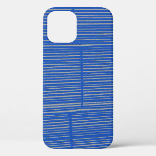 Midnight Blue Unique Modern Stripe Pattern Cool iPhone 12 Case