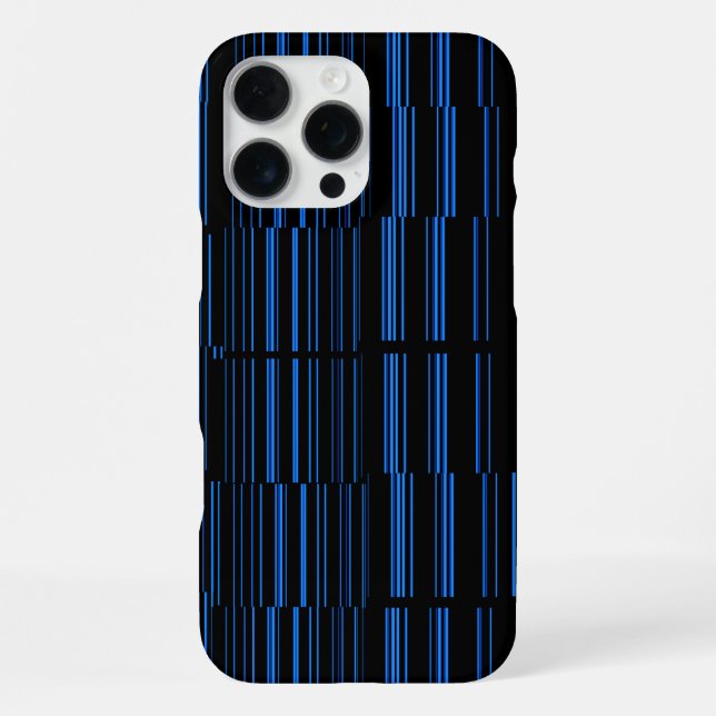 Midnight Blue Unique Modern Stripe Pattern Cool iPhone Case (Back)