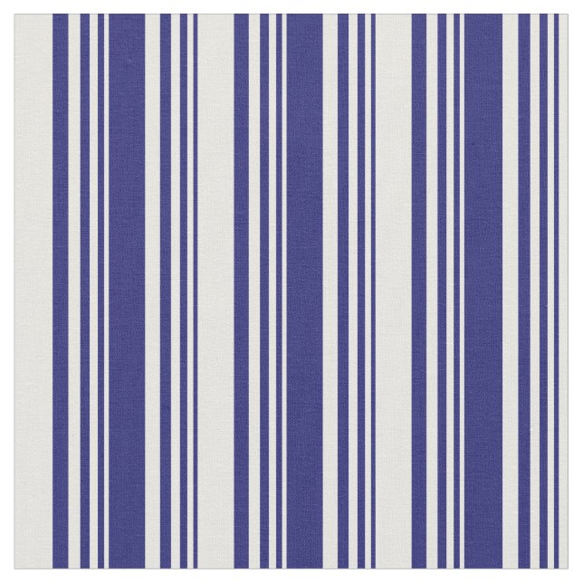 Midnight Blue & White Coloured Pattern Fabric (Close Up)