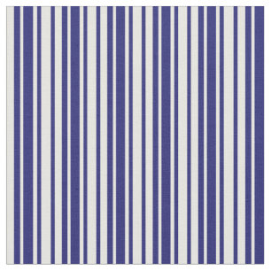 Midnight Blue & White Lines Pattern Fabric