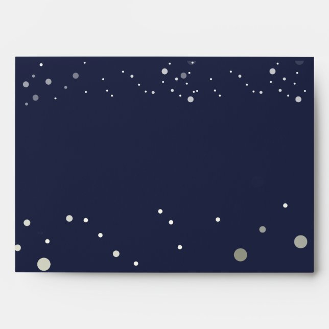 Midnight Blue White Pattern Envelope (Front)