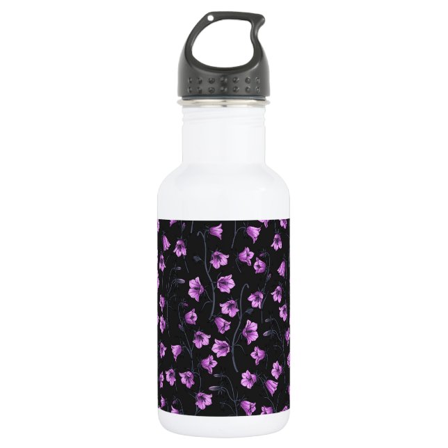 Midnight Bluebells, Harebells, Bellflowers 2 532 Ml Water Bottle (Front)