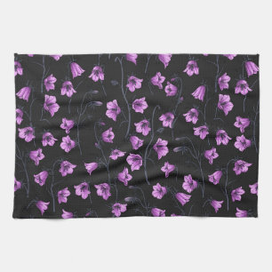 Midnight Bluebells, Harebells, Bellflowers 2 Tea Towel