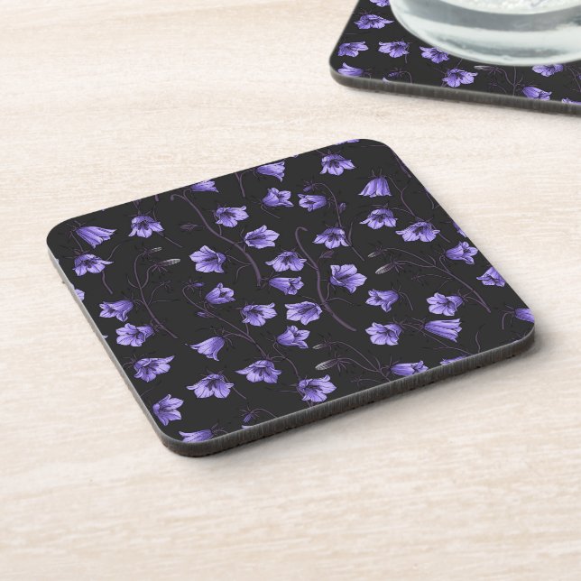 Midnight Bluebells, Harebells, Bellflowers Coaster (Left Side)