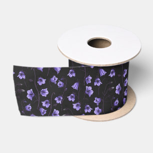 Midnight Bluebells, Harebells, Bellflowers Satin Ribbon