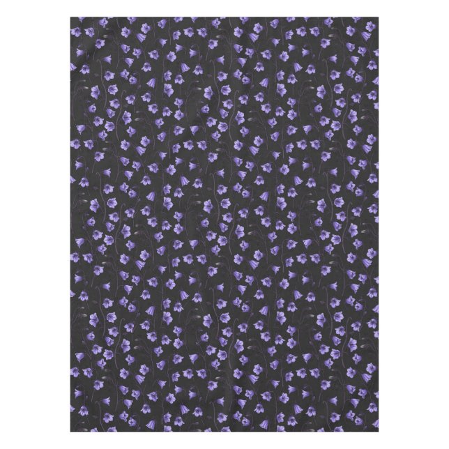 Midnight Bluebells, Harebells, Bellflowers Tablecloth (Front)