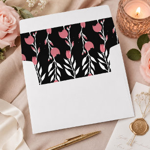 Midnight Blush Floral Wedding Envelope