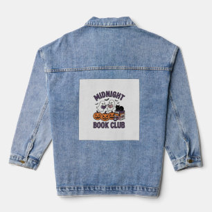 Midnight Book Club Halloween Reading Design_1 Denim Jacket