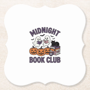 Midnight Book Club Halloween Reading Design_1 Paper Coaster