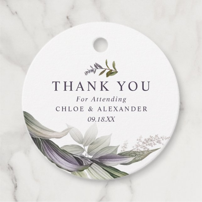 Midnight Botanical Favour Tags (Front)