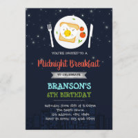 Midnight Breakfast party invitation