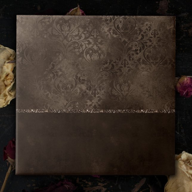 Midnight Bronze Romance | Satiny Grunge Damask Tile (Creator Uploaded)