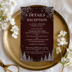 Midnight Burgundy Snowy Forest Elegance Enclosure Card