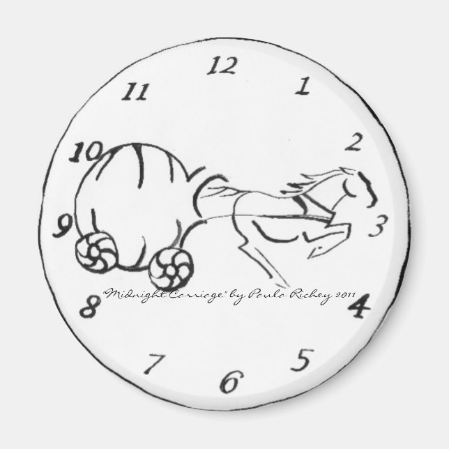 Midnight Carriage white Magnet (Front)