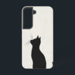 Midnight Cat Silhouette Phone Case<br><div class="desc">A black cat gazes into the unknown,  rendered in a sleek silhouette that adds mystery and elegance to your device.</div>