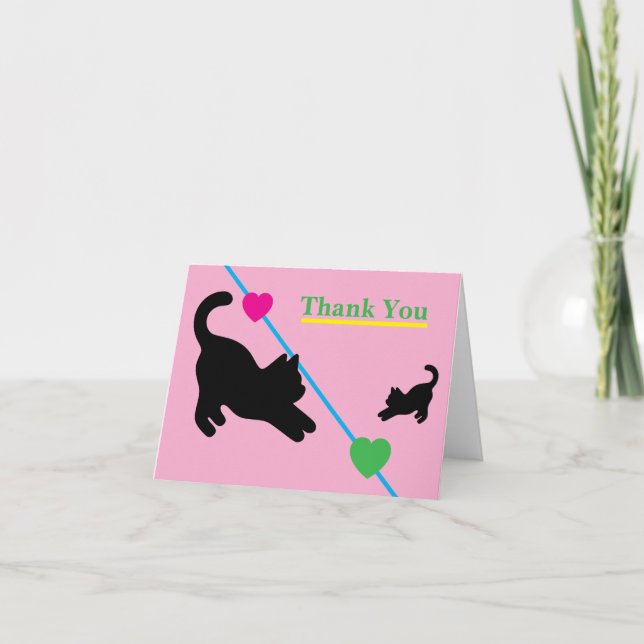 Midnight Cats Folded Thank You Card (Front)