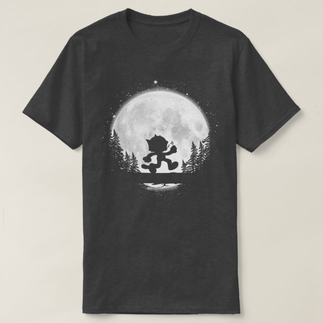 Midnight Catwalk White Moon T-Shirt (Design Front)