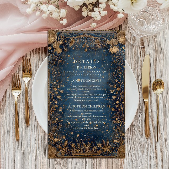 Midnight Celestial Baroque Wedding Enclosure Card (Creator Uploaded)