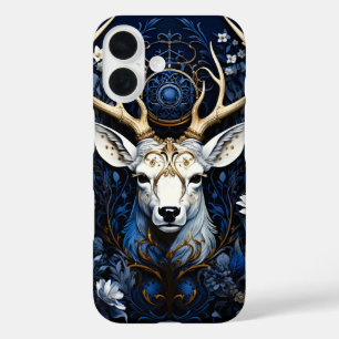 Midnight Celestial Floral Gothic Deer iPhone 16 Case