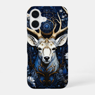 Midnight Celestial Floral Gothic Deer iPhone 16 Case