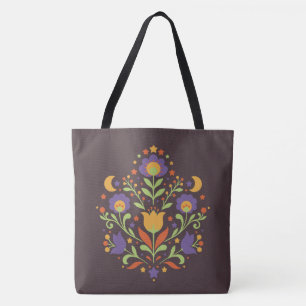 Midnight Celestial Folk Garden Tote Bag