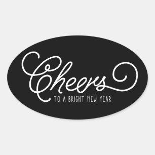 Midnight Cheers Oval Sticker