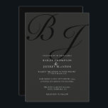 Midnight Classic Monogram Black Wedding Invitation<br><div class="desc">Introducing our stylish and sophisticated wedding invitation featuring bold monogram set against a classic black background. The invitation is designed with a timeless and elegant aesthetic, perfect for couples who want a sophisticated and classic look for their special day. This personal and unique design with the black background provides a...</div>