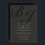 Midnight Classic Monogram Black Wedding Invitation<br><div class="desc">Introducing our stylish and sophisticated wedding invitation featuring bold monogram set against a classic black background. The invitation is designed with a timeless and elegant aesthetic, perfect for couples who want a sophisticated and classic look for their special day. This personal and unique design with the black background provides a...</div>