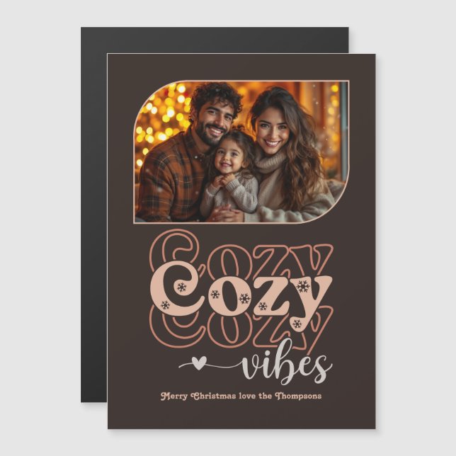 Midnight Cocoa Holiday Keepsake Christmas Photo (Front/Back)