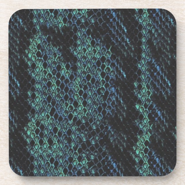 Midnight Coloured Snake Skin Coaster (Front)