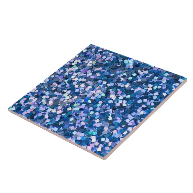 Midnight Confetti Shimmer Ceramic Tile (Side)