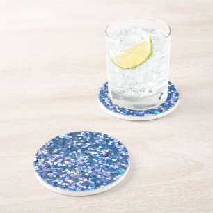 Midnight Confetti Shimmer Sandstone Coaster