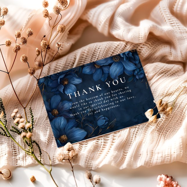 Midnight Copper Garden Wedding Thank You Card (Creator Uploaded)